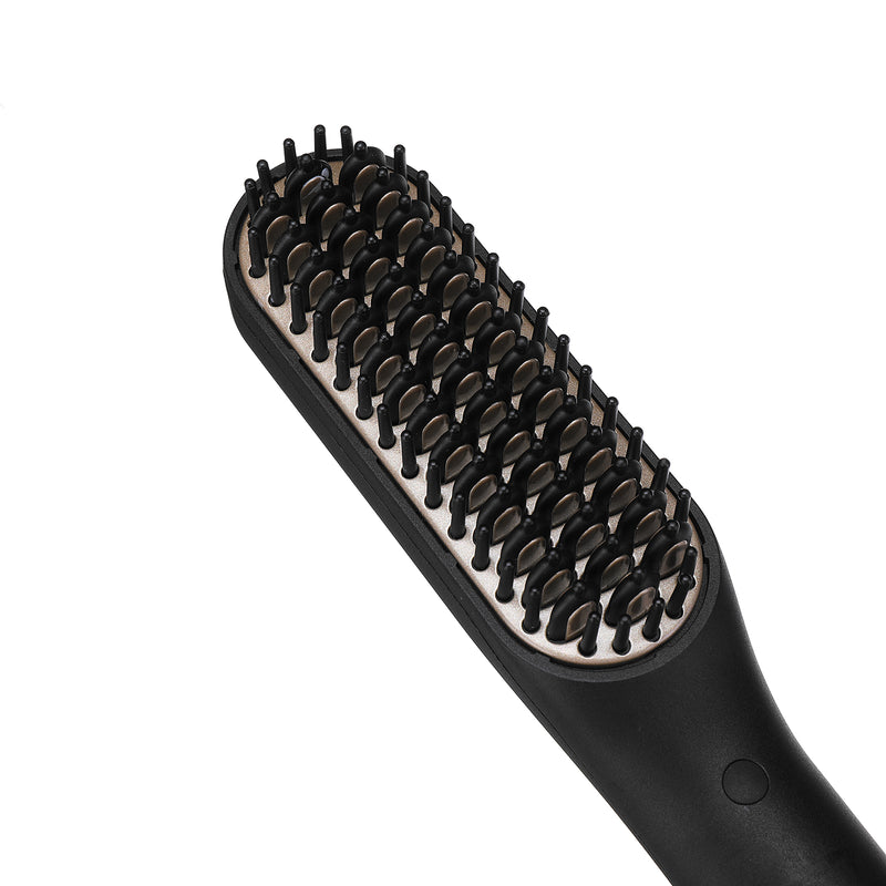 Luckyfine 2 In 1 Portable Hair Straightener & Beard Comb for Men Electric Ionic Ceramic Straightener Comb