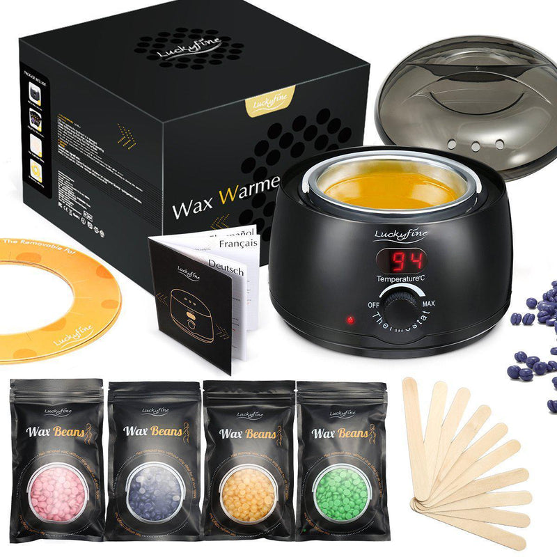 Waxing Kit for Women Men, Wax Warmer Hair Removal Kit with 4 Packs