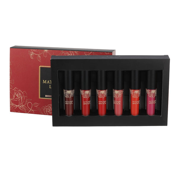 6 Colors Matte Velvet Liquid Lipstick Gift Set, Waterproof & Long Lasting, High pigmentation