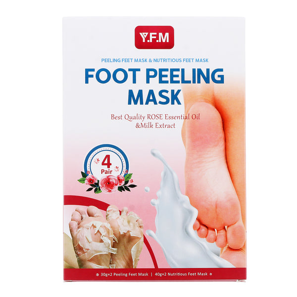 4 Pairs Rose Foot Peeling Mask, 7 Days Repair Rough Heel for Soft Nourish Feet, Removes Calluses & Dry Skin