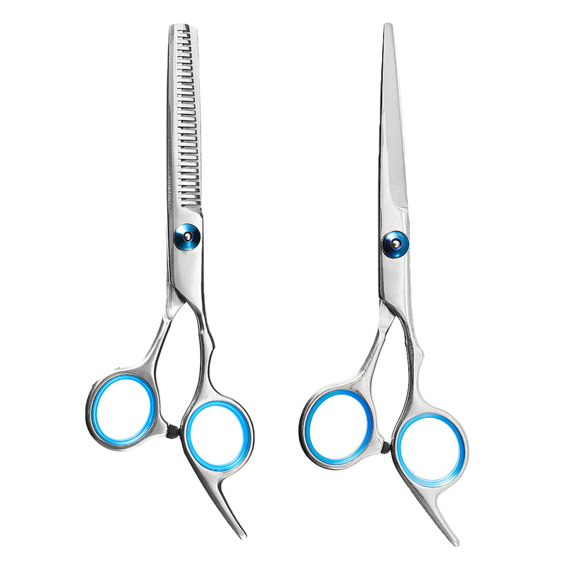 Hair Cutting Scissors Kit Hairdressing Barber Set, Thinning Shears/Hair Razor Comb/Clips/Cape