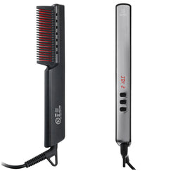 Luckyfine Ionic Electric Hair Straightening Comb, 6 Temp Settings & Anti-Scald LED Display