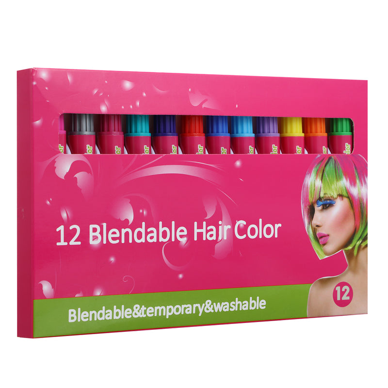 Luckyfine 12 Farbe temporäre Haar Kreide waschbare Haar Farbstoff Pen Gesicht Paint Pen
