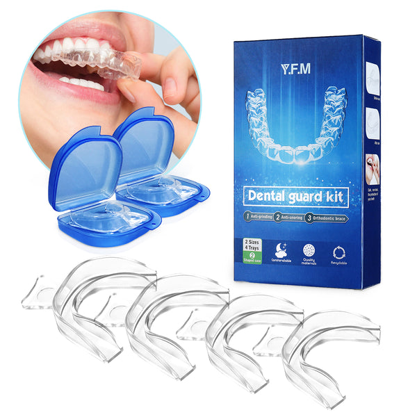 Dental Guard Teeth Grind Night Guard 2 Size(4PCS), For Teeth Grinding, Anti Teeth Grinding Tray