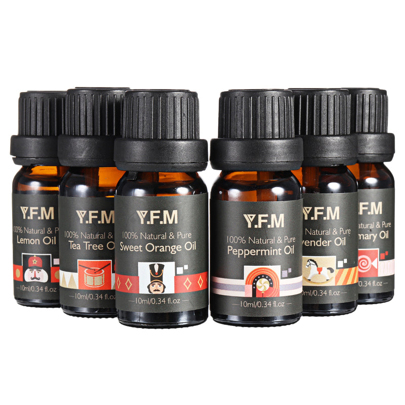Y.F.M Top 6 100% Essential Oils Set, 6 Scents, Help Sleep, Calm Mood, Nutcracker Gift Set